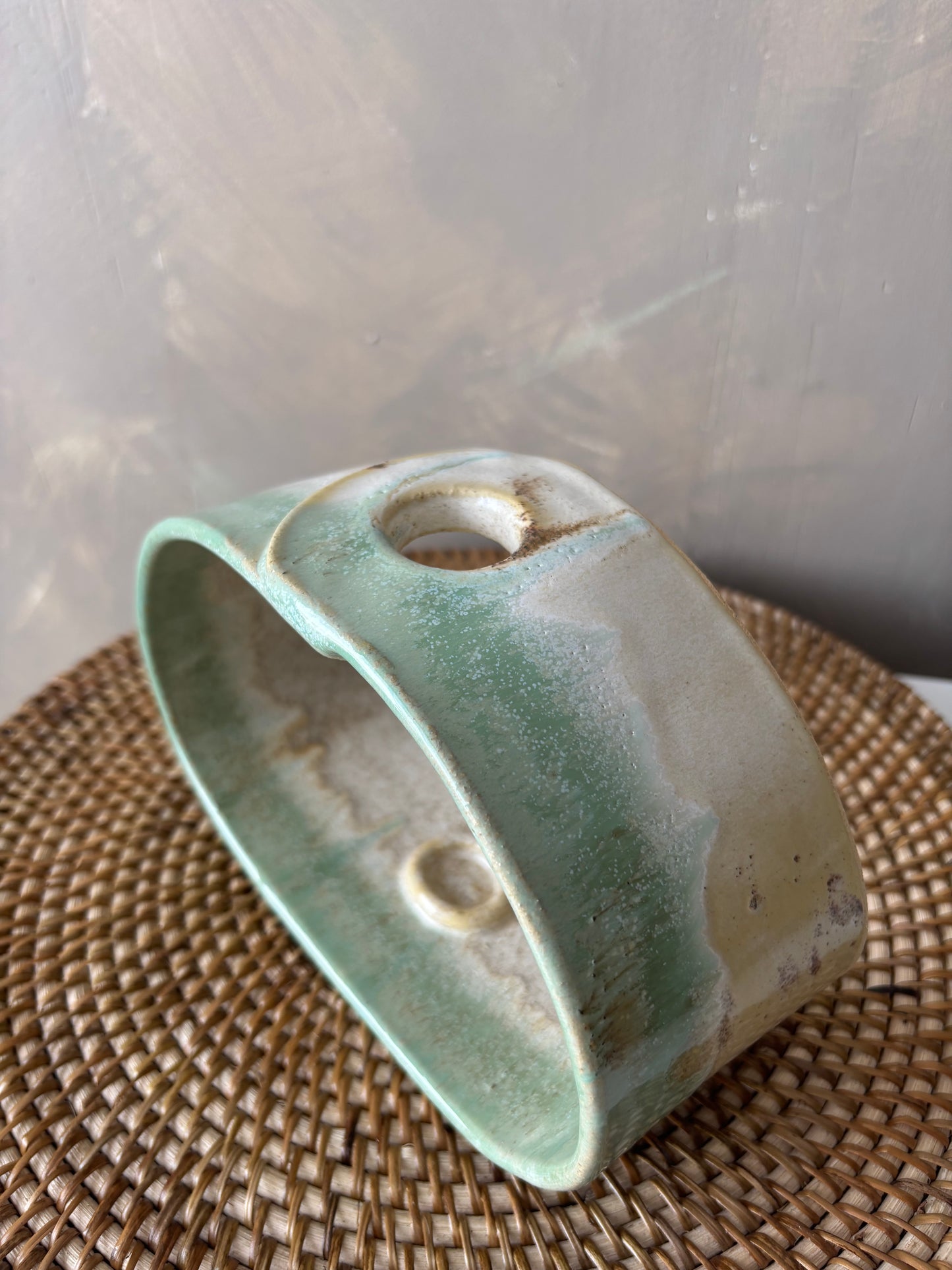 Porta flor cerámica gres