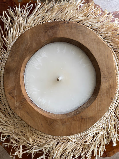 Vela en cuenco madera