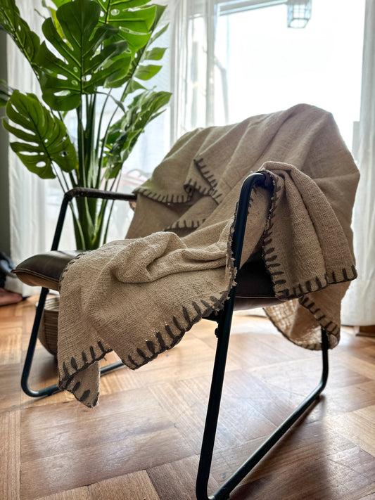 Manta Algodón Beige 235X130 cm