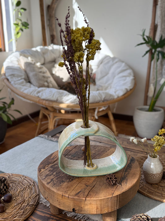 Porta flor cerámica gres